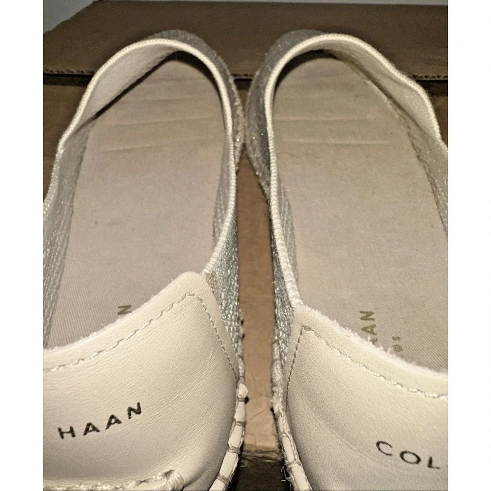 Cole Haan Wmn Size 10B Cloudfeel Stitchlite Espadrille Shoes Beige Jute Metallic